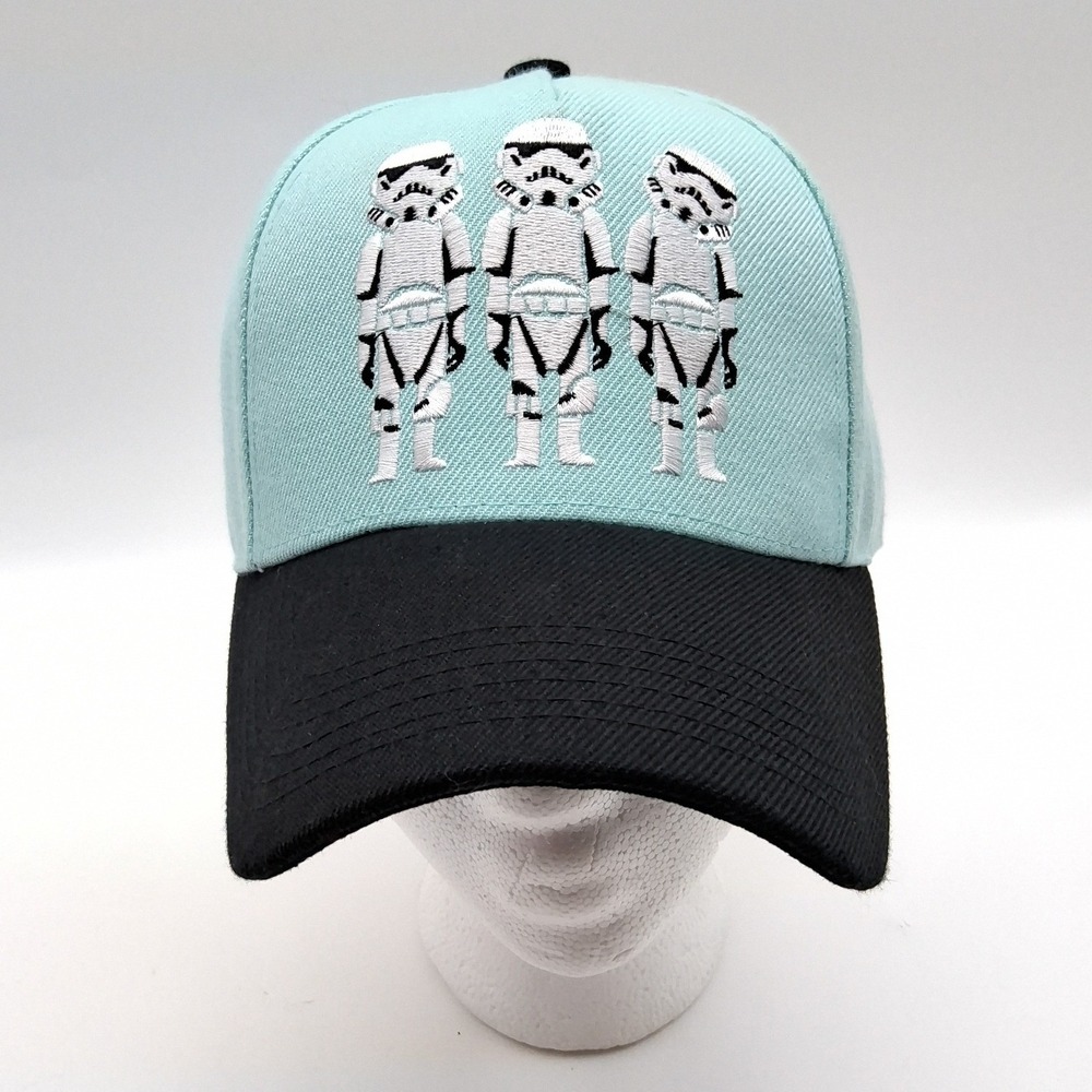 NWT Star Wars Embroidered Stormtrooper Snapback Baseball Hat Turquoise Black Cap